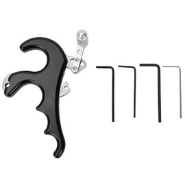 Archery Arrow Release Aids Four Finger Grip Caliper for Compound Hunting Shooting Bow Black