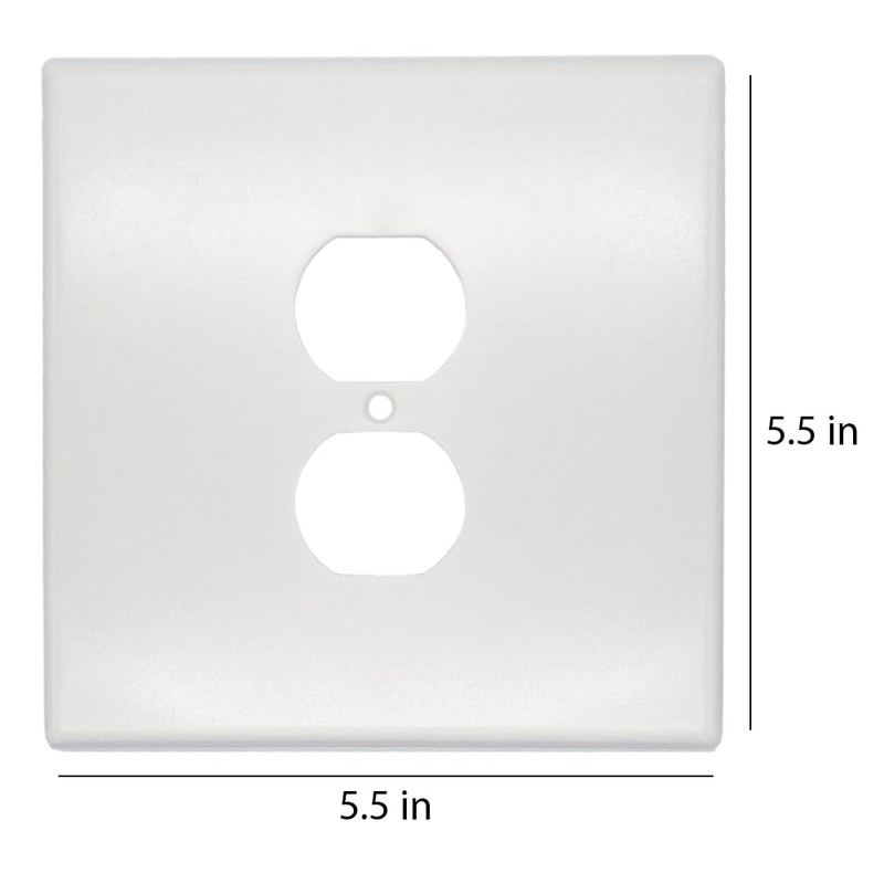 Jumbo Over Sized Paintable Wall Plate, Duplex Outlet (5, Duplex)
