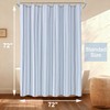 ORTIGIA Textured Fabric Shower Curtain-Blue Striped, 72x72 Inch Yarn Dyed