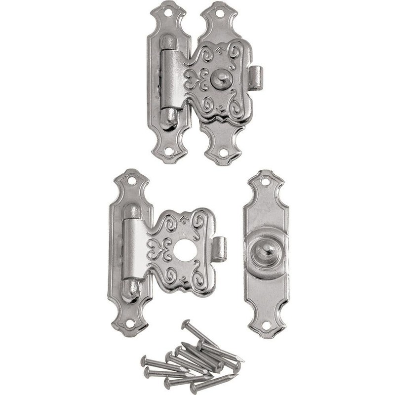 Brass Decorative Jewelry Box Latches, Pair