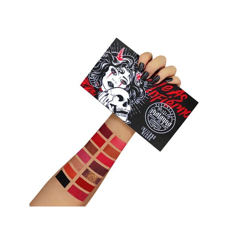 Malagna Cosmetics Paleta de Sombras de ojos 15 tonos rojas