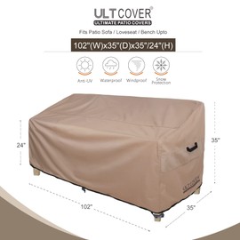 ULTCOVER Patio Furniture Sofa Cover 102W x 35D x 35H inch Waterproof Outdoor 4-Seater Couch Cover