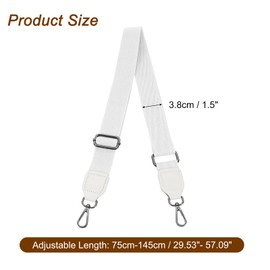 uxcell Wide Shoulder Strap, 3.8cm Adjustable Purse Strap Replacement Crossbody Strap for Shoulder Bag Wallets, White, Black Square Mouth Buckle