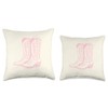 Coastal Cowgirl Beachy Pink Cowboy Boots Western Throw Pillow
