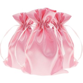 Knitial 5" x 8" Pink Satin Gift Bags, Jewelry Bags, Wedding Favor Drawstring Bags Baby Shower Christmas Gift Bags 50 per Pack