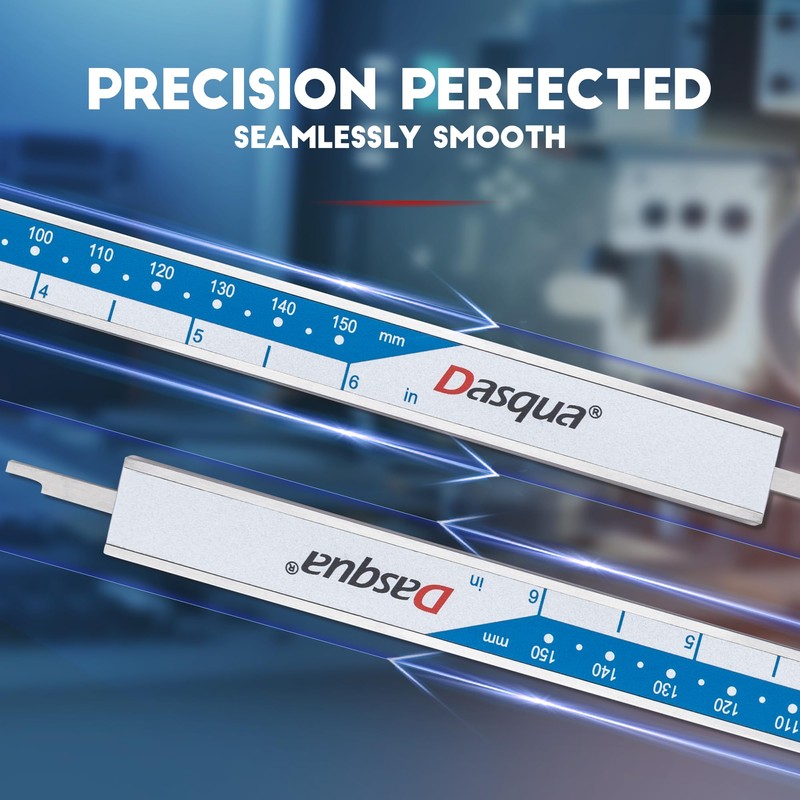Dasqua 6”/150mm Digital Caliper, Stainless Steel Precision Measuring Tool with