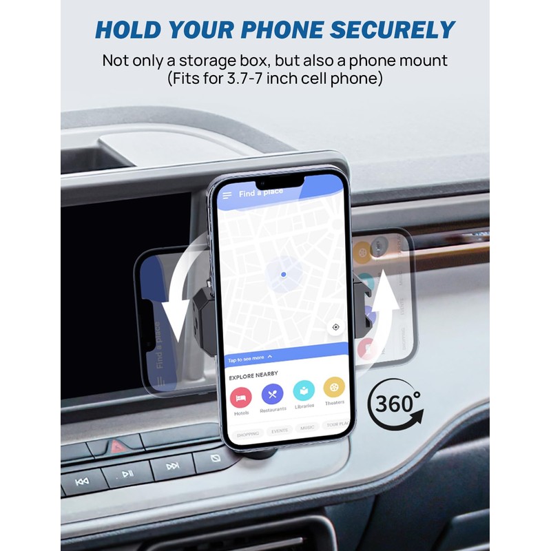 JOYTUTUS Cubby Phone Mount Cubby Storage Compatible with Ford Maverick