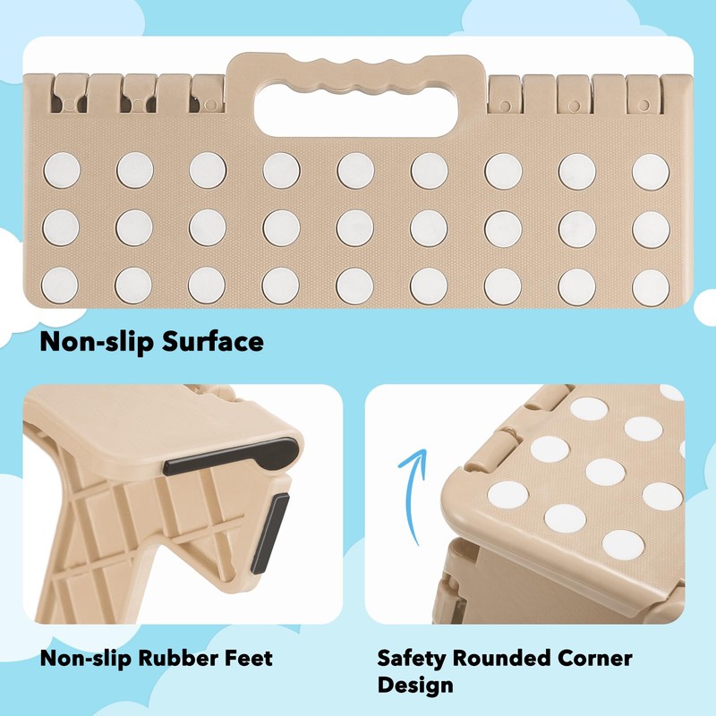 ACKO Folding Step Stool 9 Inch 300 lb Capacity, Plastic