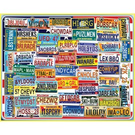 White Mountain Puzzles - Vanity Plates - 1000 Piece Jigsaw Puzzle