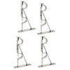 TEJATAN Double Curtain Rod Brackets (Silver, Set of 4 (2