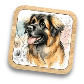 Leonberger Gift Idea Wooden Coaster - 20+ Breeds Available! – Gift for Dog Dad, Dog Mum, Lovers, Owners, Walkers, Groomers – Ideal Dog Themed Gift for Women, Men (Leonberger)
