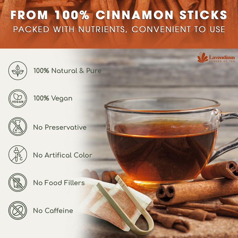 Lavendium Lavendium, 20 Pure Cinnamon Tea Bags, Made of 100%