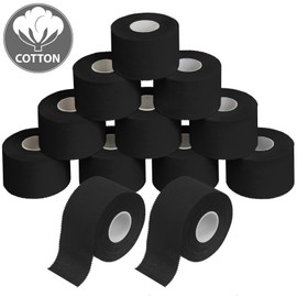 ALPIDEX 12 Rolls Sports Tape Set 3.8 cm x 10 m Joint Tape Bandage Many Colours Tearable Inelastic Sports Tape Skin-friendly Handball Football Volleyball Colour: Black