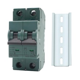 AIRTAK 63A DC Circuit Breaker | 500V 2-Pole Solar Disconnect Switch | DIN Rail Mount for Solar Panels, PV Systems, Off-Grid & Battery Protection | Short Circuit Protection