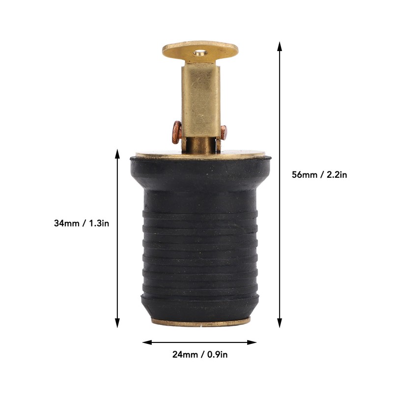 Boat Live Well Plug Brass Livewell Bait Well Drain Plug