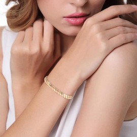 Wollet Copper Bracelet for Women for Arthritis and Joints, Magnetic Therapy Bangle, Pure Copper Jewelry, 3500 Gauss Magnet （CPB-1012）