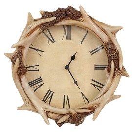 BLACK FOREST DECOR Faux Antler Wall Clock