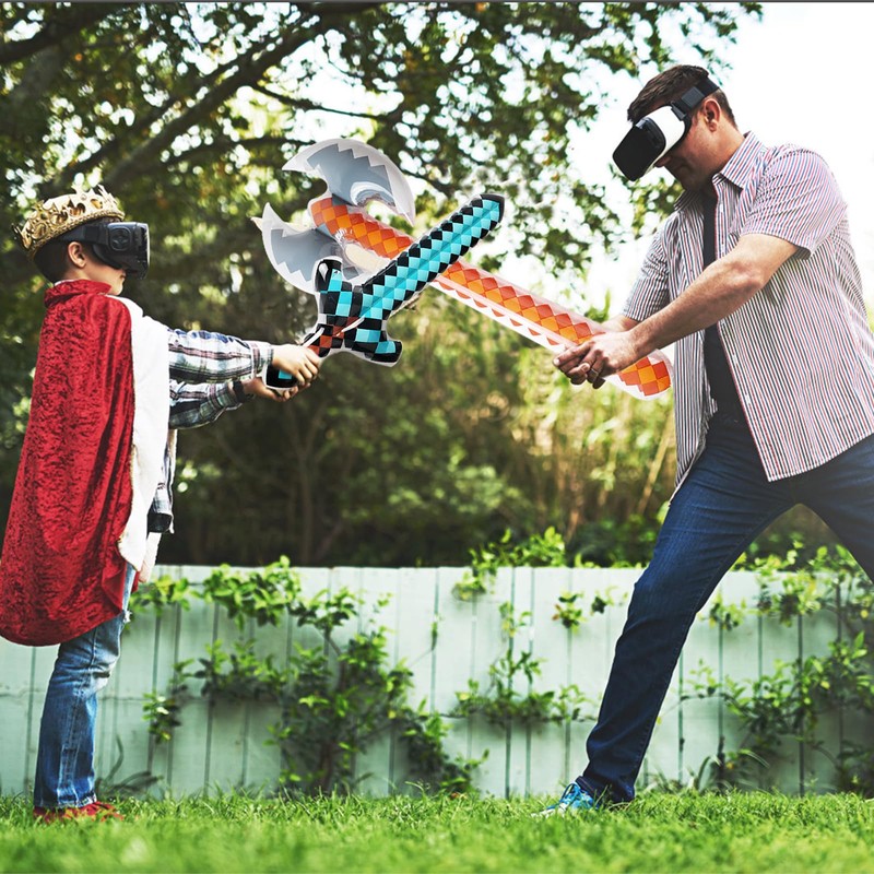 FSAIUIS 10 Pack Jumbo Pixel Inflatable Toys, Assorted Large Blow