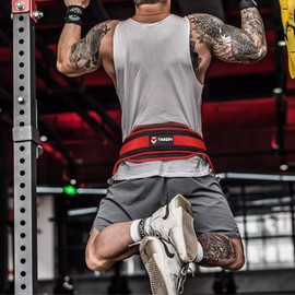 TAVIEW Dip Belt with Chain, Weighted Belt for Pull-Ups, Heavy Duty Dip Belt with Chain, Red, Steel, Double Ring, One Size, Weight Lifting Belt