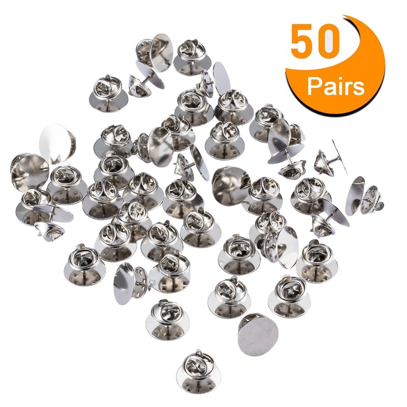 Canomo 50 Pairs Butterfly Pin Backs with 15mm Tie Tacks