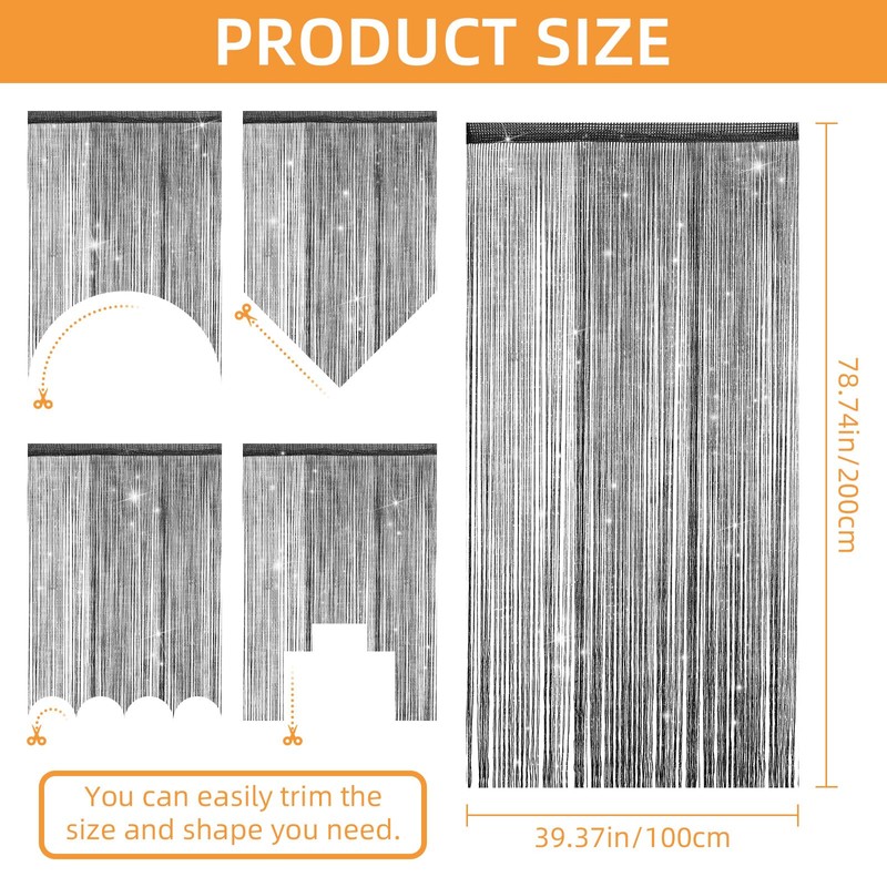 LITLANDSTAR 4 Pack String Door Curtains, 100 x 200cm String