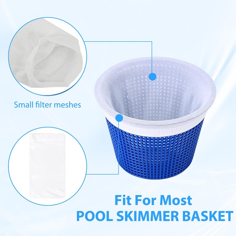 SNONESIY Pack of 10 pool skimmer socks, white filter socks,