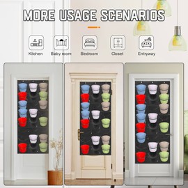 VASA NAMA Organizador de Sombreros, 24 Bolsillos Profundos para Gorras de Béisbol, Organizador de Gorra de Béisbol, Gorras Colgantes, Soporte Visible para Sombreros para Puerta de Pared con 3 Ganchos