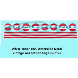 Unbranded White Toner 1:64 Waterslide Decal Vintage Gas Station Logo Gulf V2