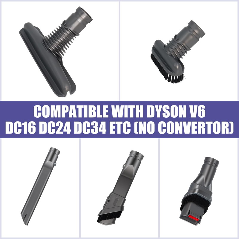 V6 Brush Attachments Kit Compatible with Dyson DC34 DC44 DC59