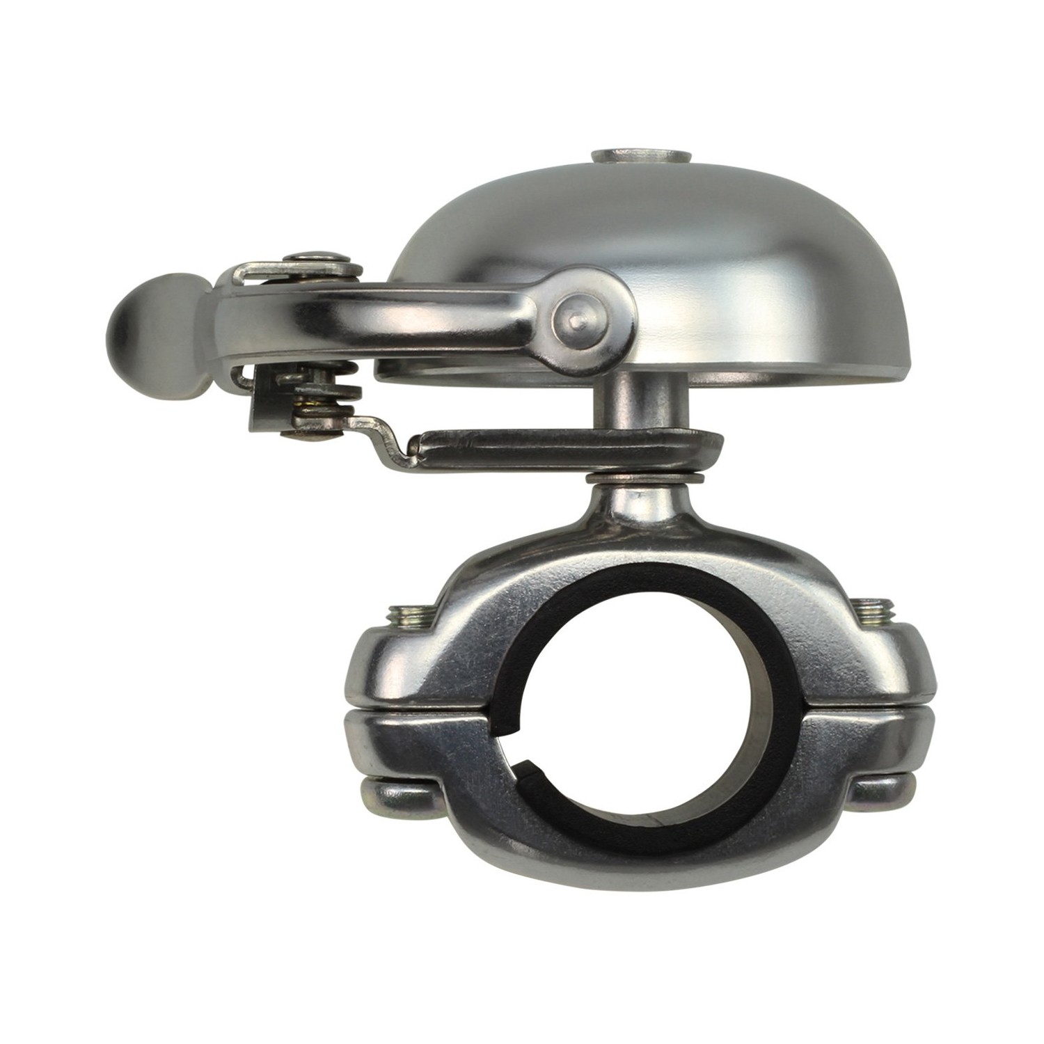 Crane Bell Co. Mini Suzu W CRMSZDCSL Bicycle Bell with DieCut Mount Matte Silver