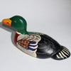 Wooden Duck Figurine Hand Engraved & Painted - Farmhouse Decor,