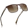 CARFIA Square Polarized Sunglasses for Men UV400 Protection Wide Metal
