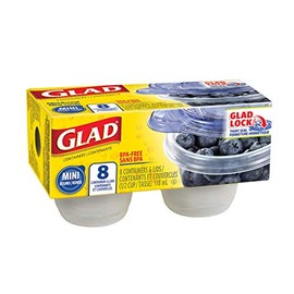 Glad Food Storage Containers, Mini Round, 4 Ounce, 8 Containers