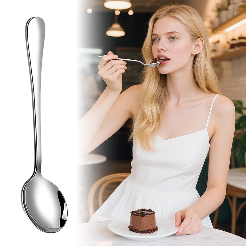 5-Piece Stainless Steel Soup Spoon Set - Versatile for Dining,