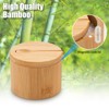 Salt Container Set of 2 - Round Bamboo Salt Cellar