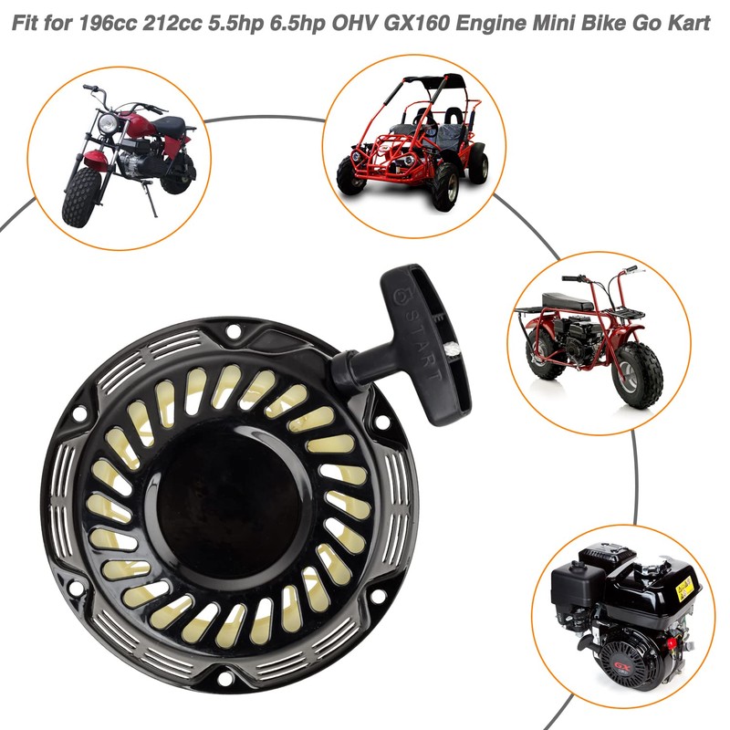 Fvrito Pull Recoil Start Spark Plug for 196cc 5.5hp 6.5hp