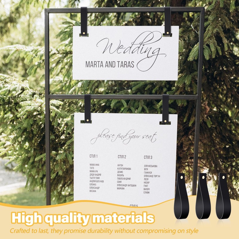 Vercraft 4 Pcs Faux Leather Sign Straps for Hanging Sign