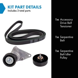 TRQ Belt Set Compatible with Avalanche Silverado Suburban Tahoe Trailblazer Sierra Yukon