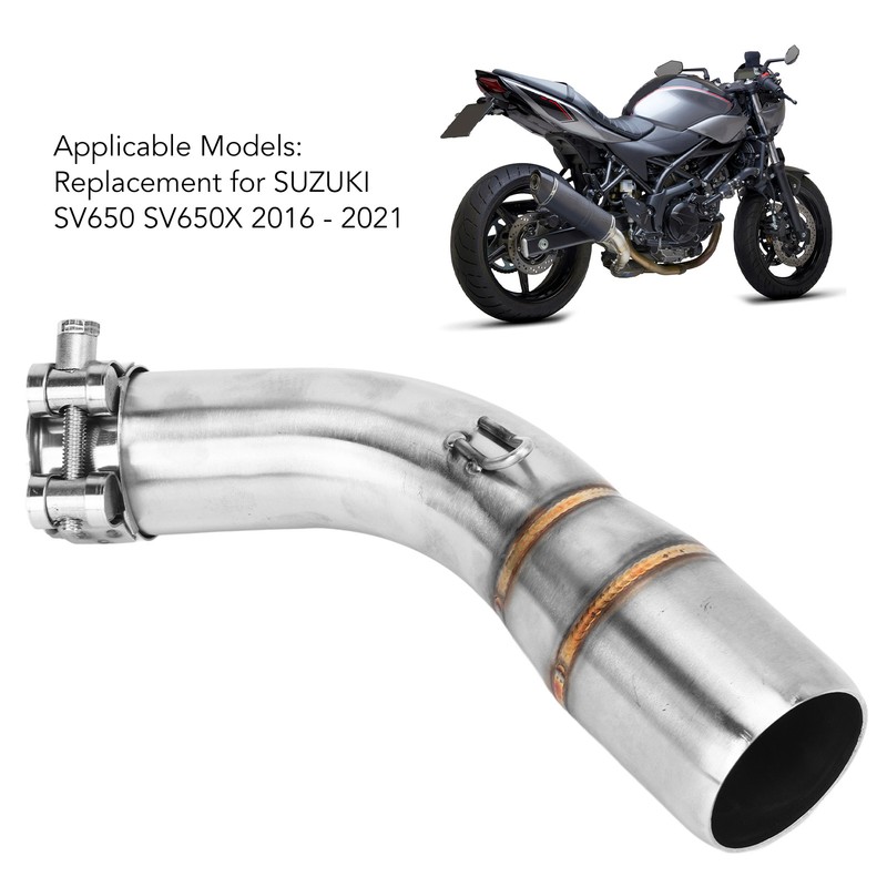 Motorcycle Exhaust Middle Pipe Rustproof Heat Resistant Low Noise Replacement
