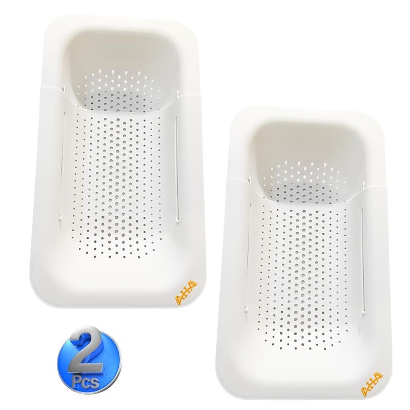 AHASON'S 2 Pack Over The Sink Colander Extendable Baske &