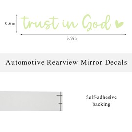 FSTURIOS 2PCS Trust in God Car Rearview Mirror Decal, Auto Mirror Vinyl Decal Self Affirmation Reminder Sticker, Trust in God Christian Decor for Window Bumper Laptop Water Bottle (Luminous)