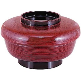 J-kitchens Yasuragi Mini Bowl (Donburi), Tamashiki Brush Inside Vermilion (Lid), Made in Japan