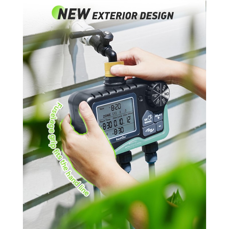 RAINPOINT 3 Zone Sprinkler Timer with Brass Inlet, Water Timer