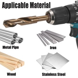 Vearter 1/2'' Twist Drill Bit, HSS M2 Quick Change Jobber Drill Bit with 1/2'' Round Shank, 118 Degree Split Point, Ideal for Steel, Copper, Aluminum, Zinc Alloy, Wood and Plastic
