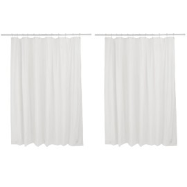 Bath Bliss 2 Pack PVC Heavy Weight Shower Curtain Liner with Suction Cup Splash Guard | 4G | 70" x 72" | Rust Resistant Copper Grommets | Magnetic Hem | White
