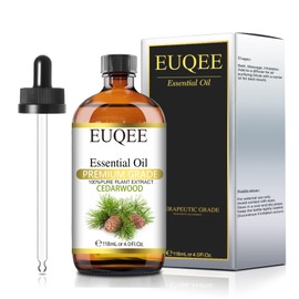 EUQEE Cedarwood Essential Oil 118mL Pure Cedarwood Oil Premium Essential Oil for Diffuser, Humidifier - with Glass Dropper (4fl.oz)