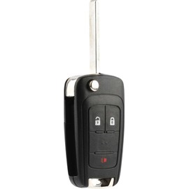 Key Fob Keyless Entry Remote Flip Shell Case & Pad fits Chevy 2010-2017 Equinox / 2012-2017 Sonic/GMC 2010-2017 Terrain