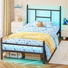 Fixwal Twin Bed Frame with Charging Station, Metal Bed Frame