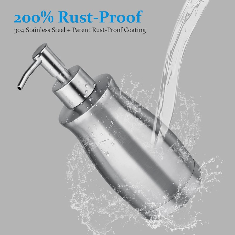 GLUBEE Soap Dispenser Stainless Steel - Brushed Nickel Pump Dispenser