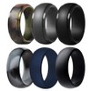Silicone Wedding Ring for Men, 6 Pack Breathable Silicone Rubber